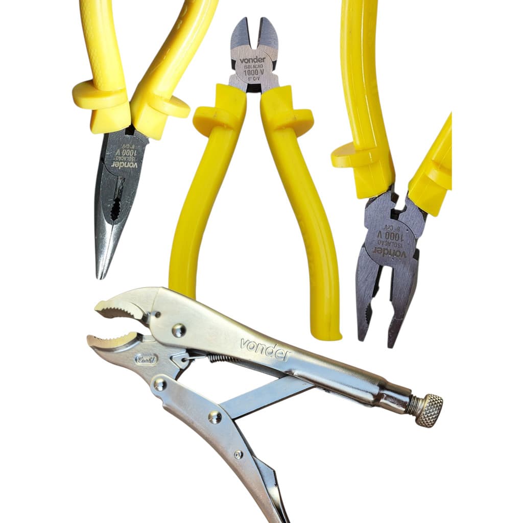 kit Alicate Vonder - Pressão 10 Universal 8 Corte 6 Bico 6