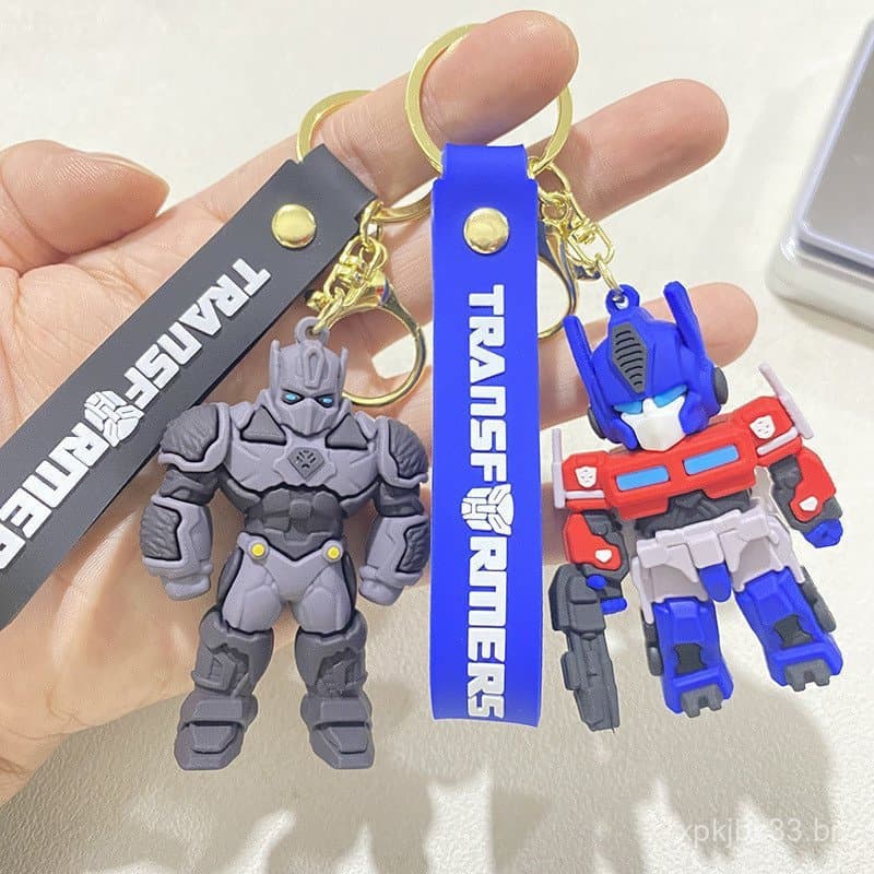 Transformers Optimus Prime Bumblebee Megatron Boneco 3D Chaveiro de Carro Pendente FA8K