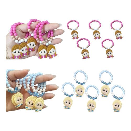 Kit 10 Pulseira Lembrança Aniversario Frozen Elsa Ana Infant Colorido
