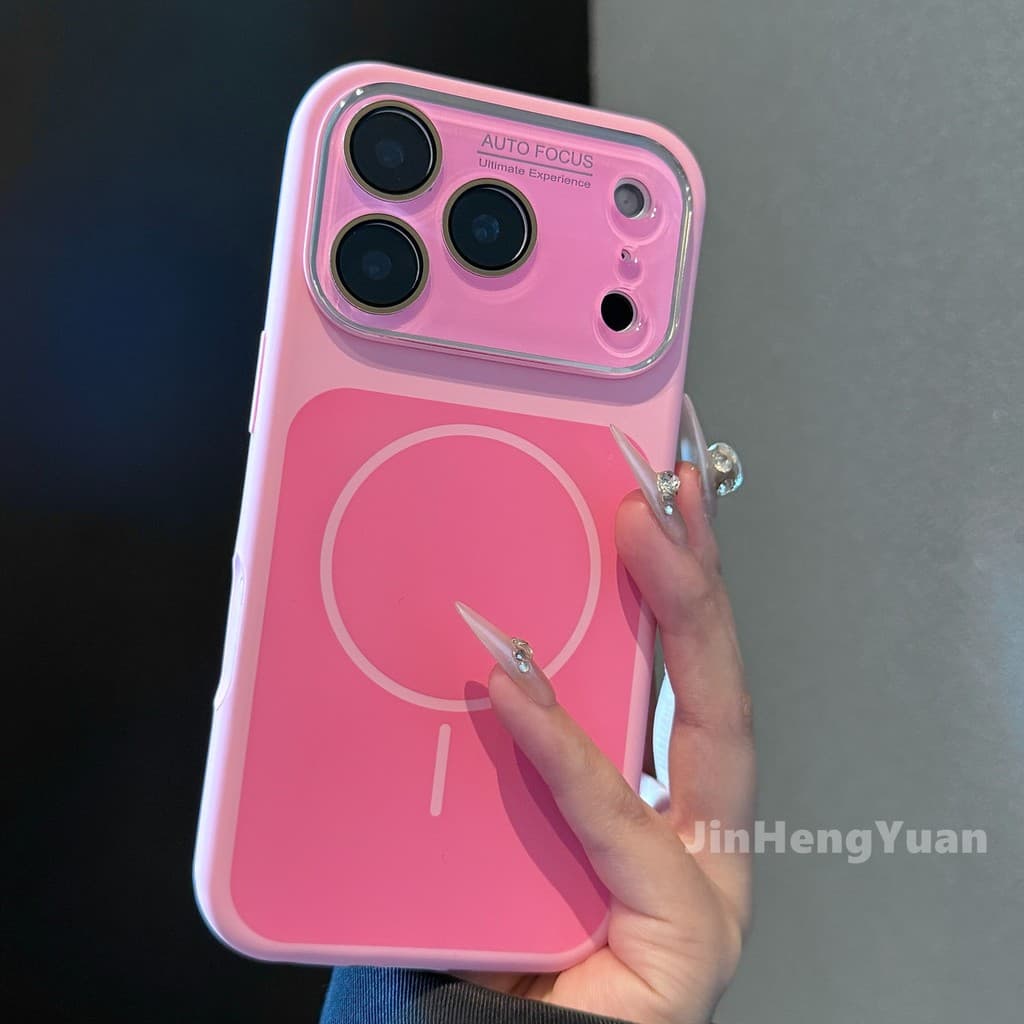 Torne-Se 17promax Janela Grande Duas Cores Magnética Fosca Capa De Telefone De Silicone Líquido Para IPhone 17 16 15 Pro