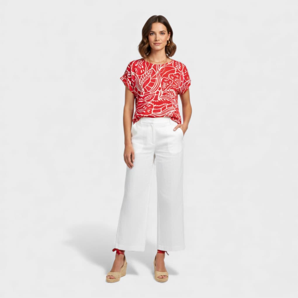 Blusa Feminina estampada com Detalhe nos Ombros Rovitex