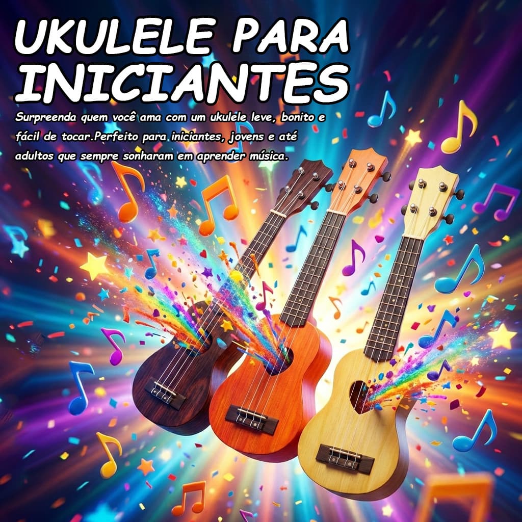 Mini Violão Ukulele Musical Decorativo | Presente Criativo de Natal Relaxante