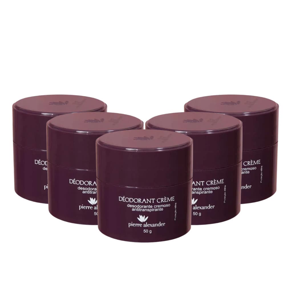 Kit 5 Pierre Alexander Desodorante Creme Tradicional 50g