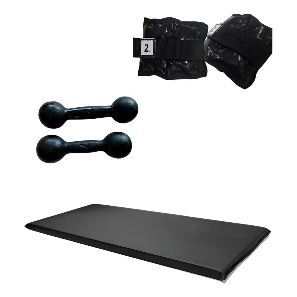 Kit Colchonete Par De Tornozeleira 2kg E Par De Halteres 2kg