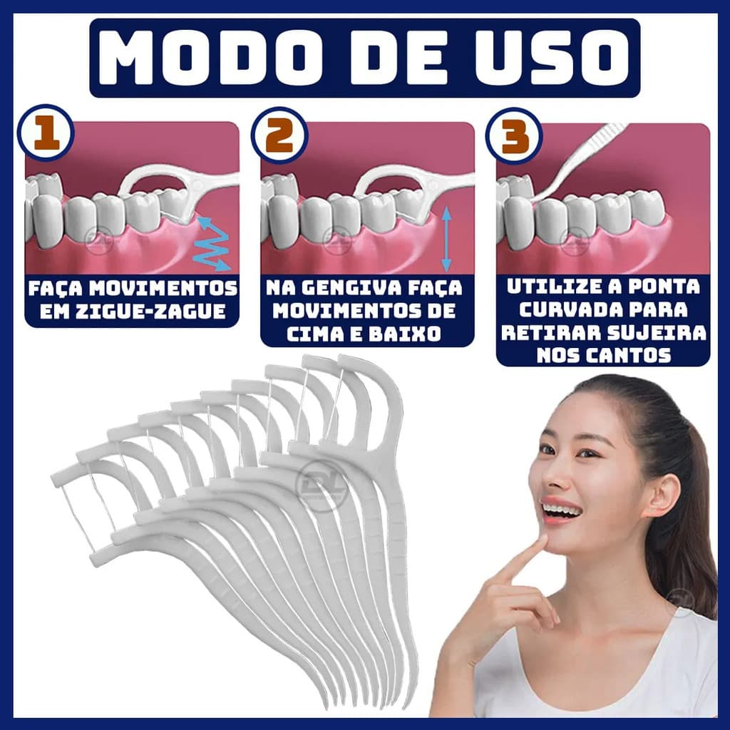 Fio Dental em Arco Ultra Fino - 50 un em 1 caixinha