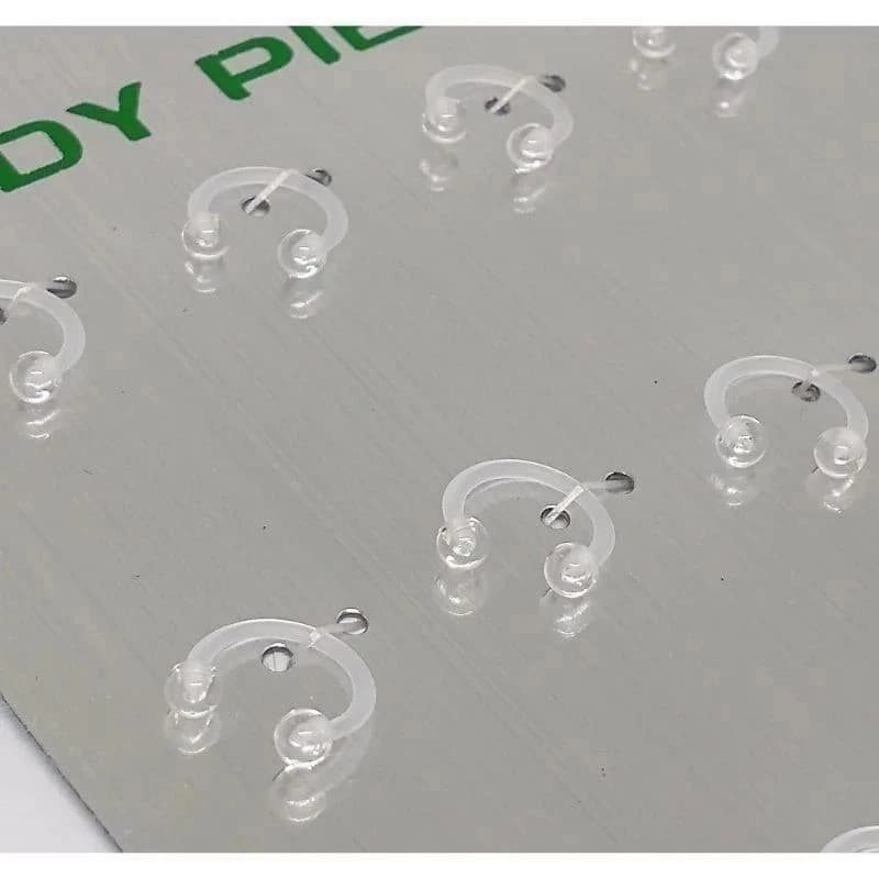 Kit 2 piercing ferradura transparente 8mm