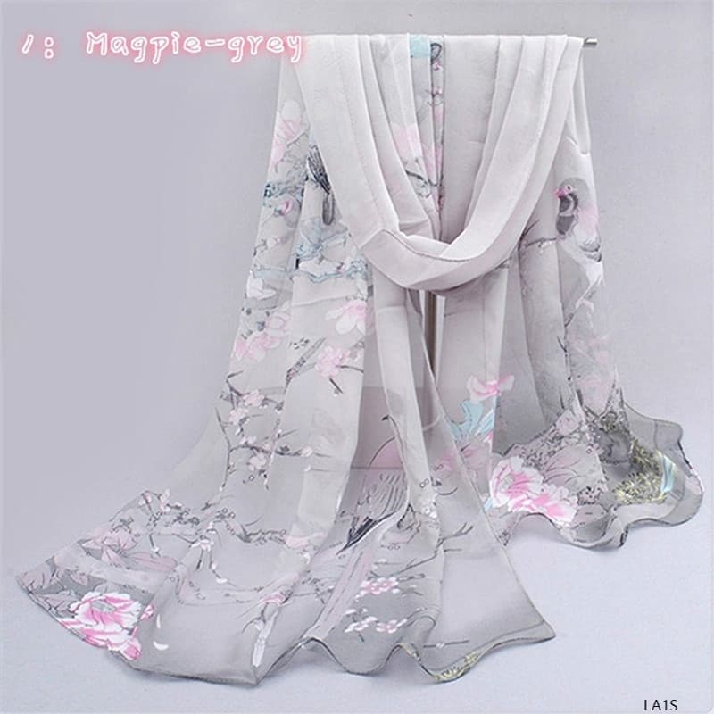 LA1S-Elegante Feminino Moda Longa Impressão Cachecol Senhoras Xale Grandes Lenços De Seda Acessórios