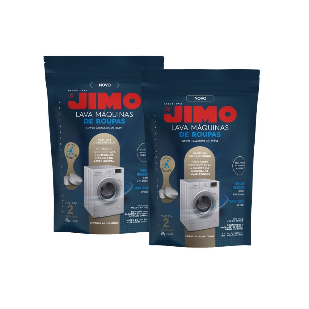 Kit 2 Jimo Lava Máquinas de Roupas Limpeza Interna Elimina Resíduos e Odores