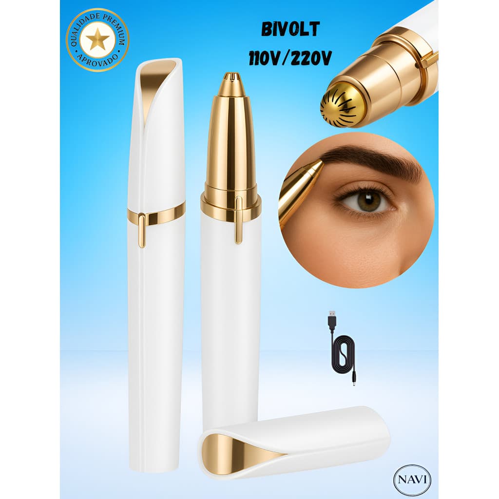 Portátil Feminino Barbeador De Sobrancelha Elétrico USB Recarregável Indolor Removedor De Pêlos Preciso Facial Lábio Tri