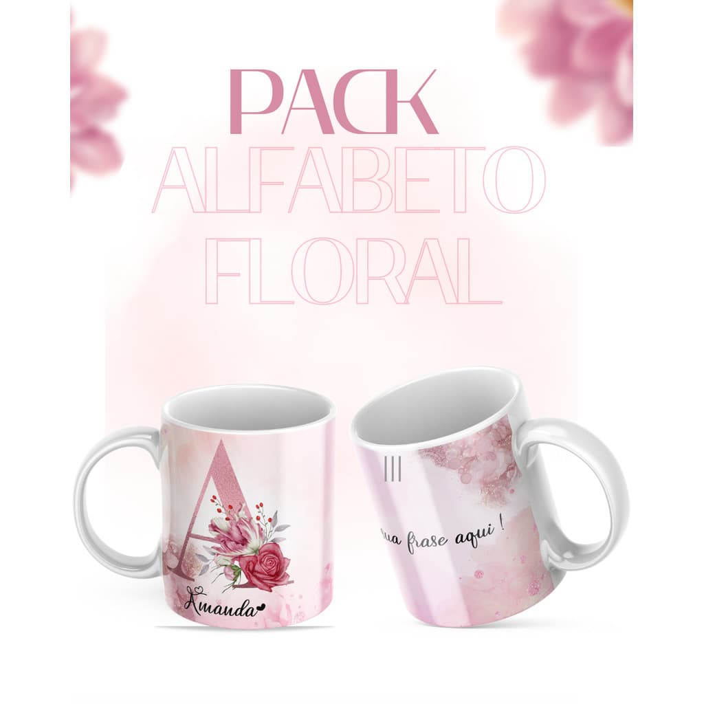 Caneca Xicara personalizada com iniciais e nome, temos todas as iniciais