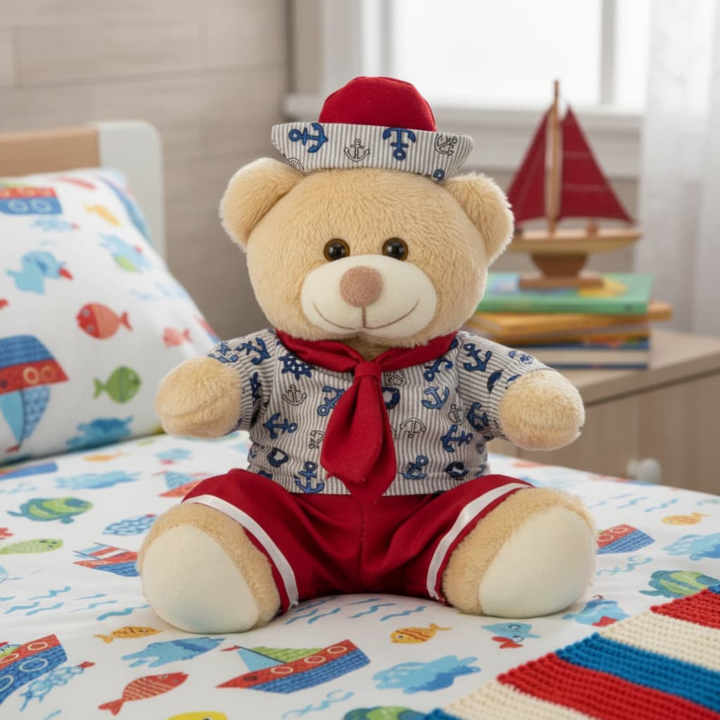 Ursinho De Pelúcia Marinheiro 25cm Toybrink Festa - Caramelo