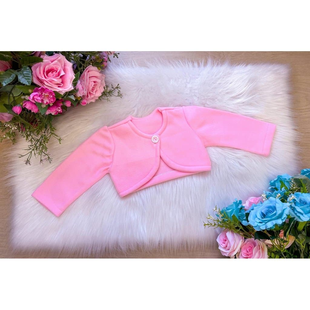 Casaco Bolero Soft Sofia Rosa casaquinho festa infantil