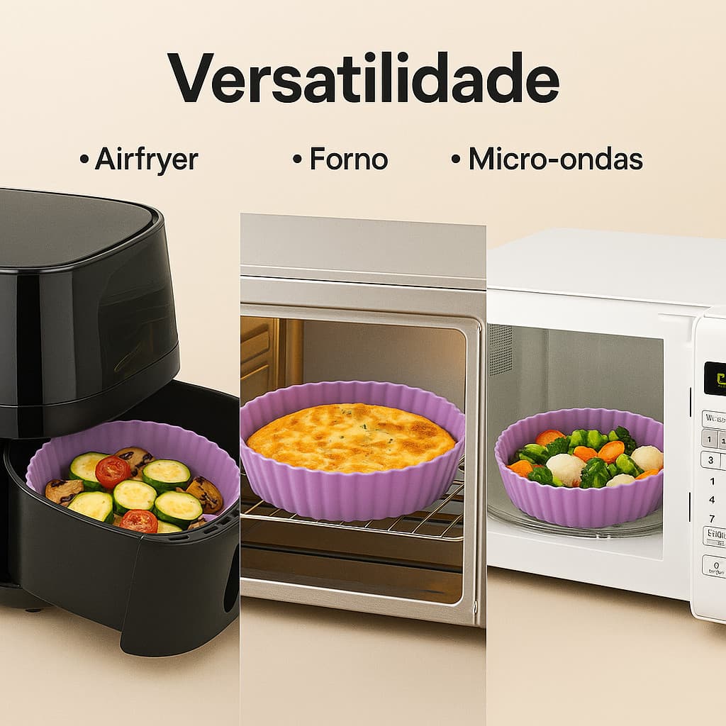 Formas Silicone Air Fryer Cesto Forno Microondas Fritadeira Assadeira Reutilizável Flexível