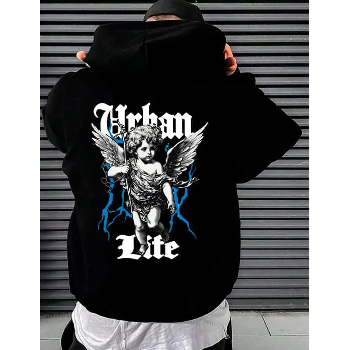 Blusa Moletom Masculina Streetwear Angel 03 Urban life Jaqueta Estampada Inverno