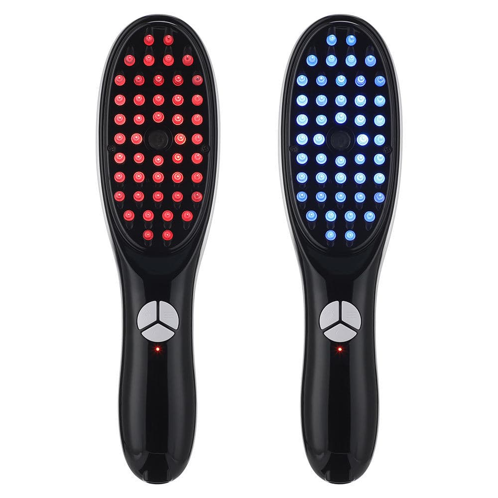 Escova Capilar LED Azul Vermelho Massageador Sem Fio Crescimento e Estímulo