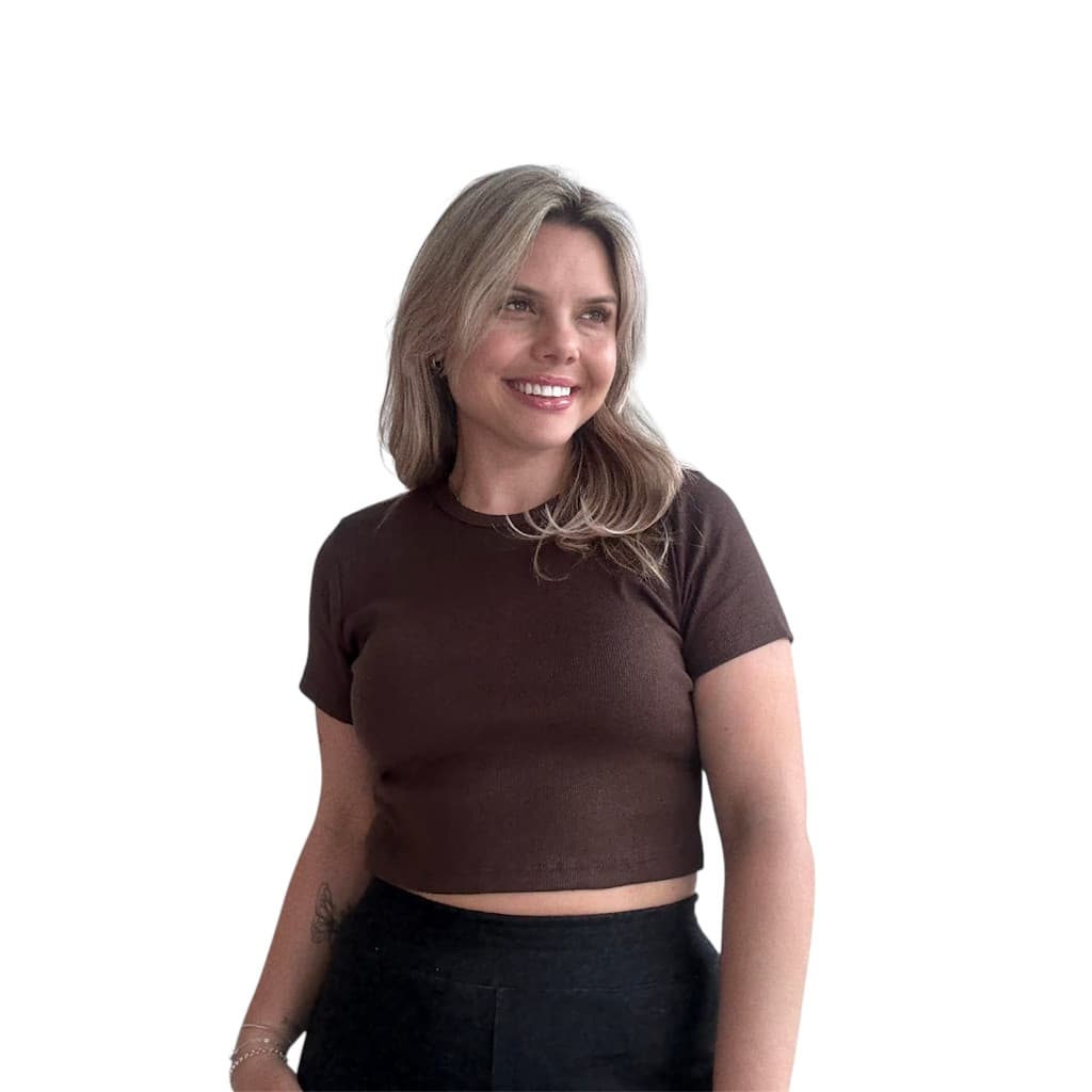 kit 2 Cropped Feminino Liso Básico Ribana  Blusa Blusinha Tecido Premium da Moda Alta Qualidade