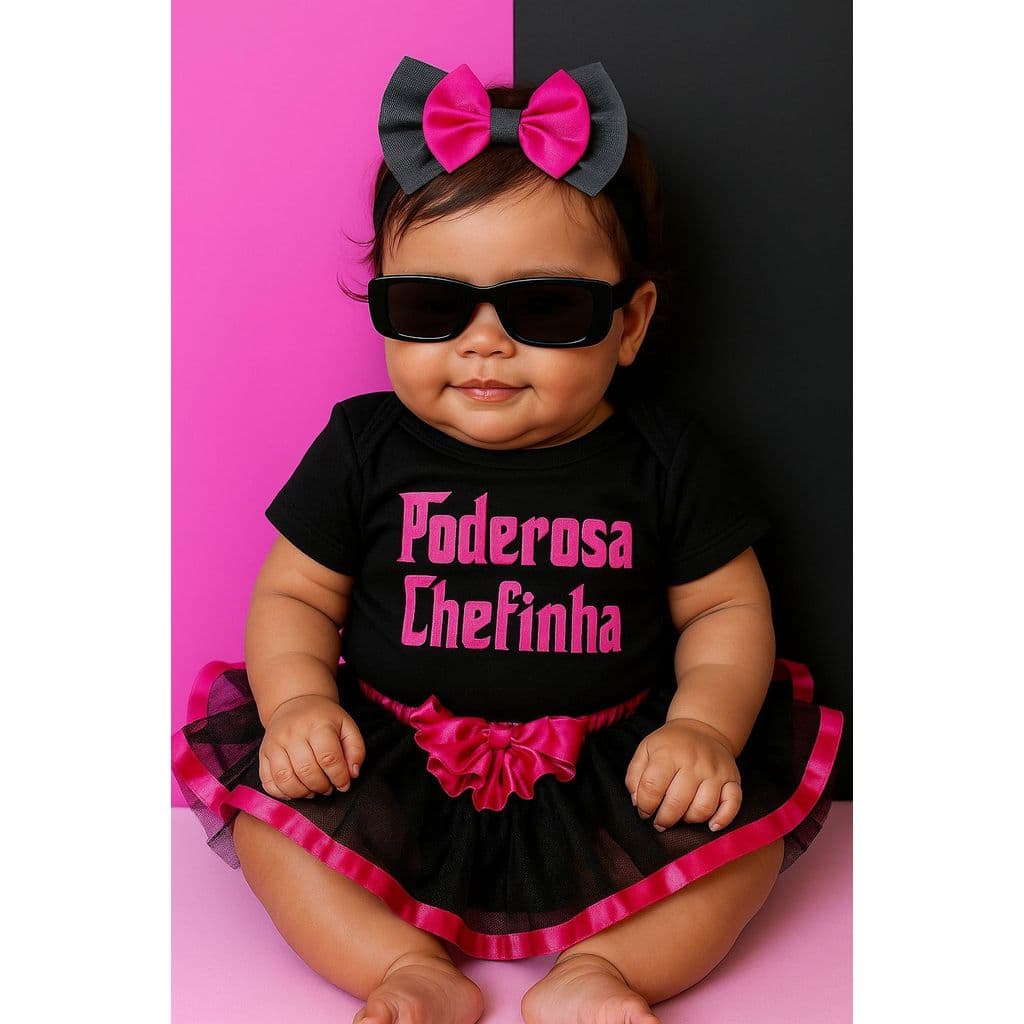 Body Bebê  Poderosa Chefinha Menina / Mêsversario / Temático/ Fanstasia Infantil Roupa Tematica para Festa
