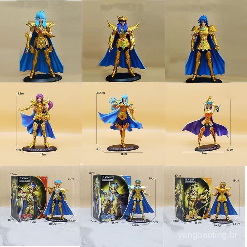 20cm Estatueta De Ação Saint Seiya Ikki Hyoga Shiryu Pé Mito Pano Cavaleiros Do Zodíaco Figuras Modelo Brinquedos Presen