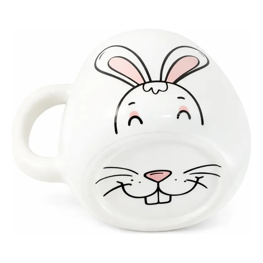 Caneca 500ml Coelho Da Páscoa Em Porcelana Presente