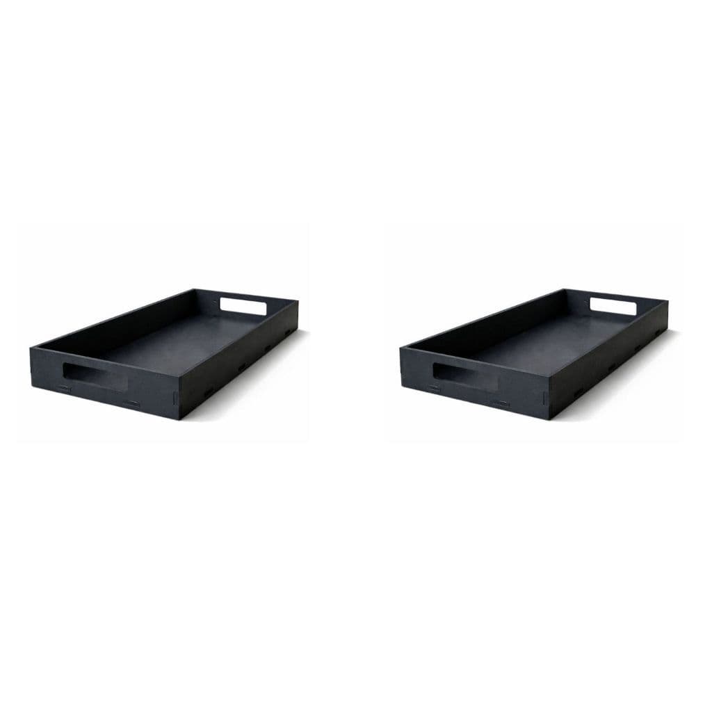 Kit 2 Bandeja Decorativa Preta com Alças – MDF Premium para Sala, Lavabo e Mesa | Organizadora Multiuso
