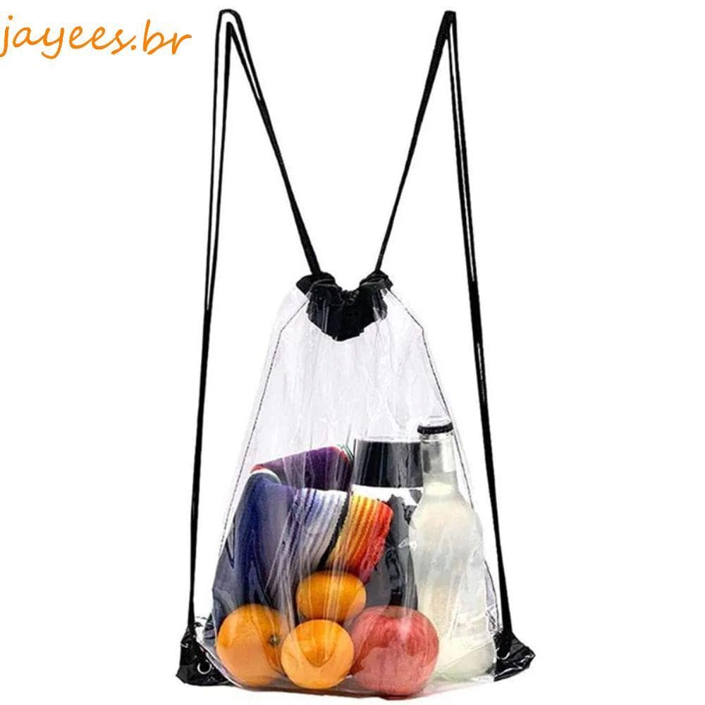 Bolsa Transparente De PVC JAYEES , Mochila Dobrável Com Cordão De Grande Capacidade , De Natação Gelatina Leve