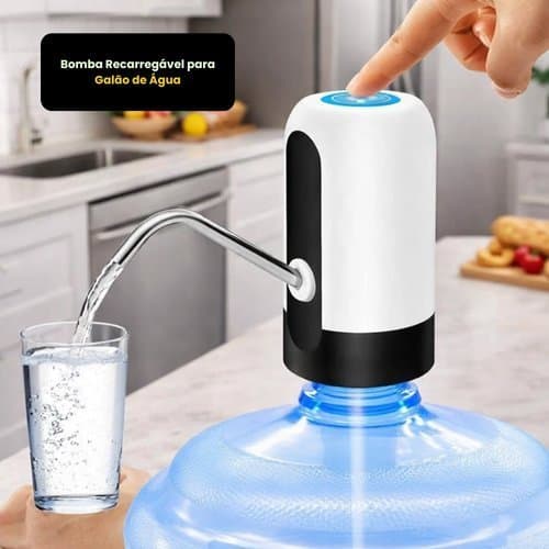 Bomba Recarregavel Eletrica Agua Galao Dispenser Portatil Silenciosa Facil Uso