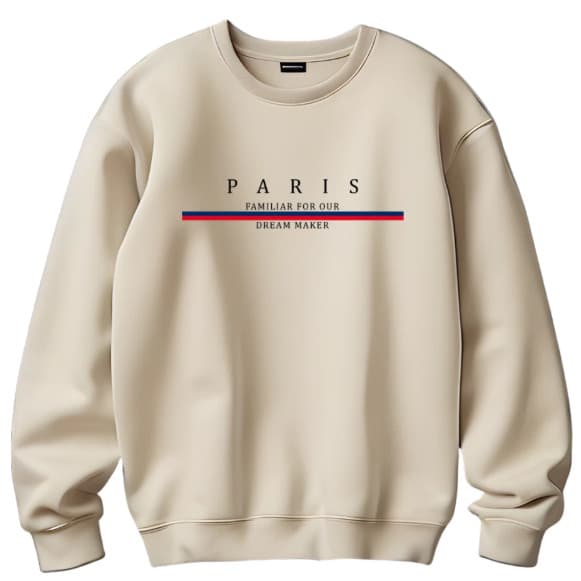Blusa de Frio Moletom Careca Gola Redonda com Estampa Paris