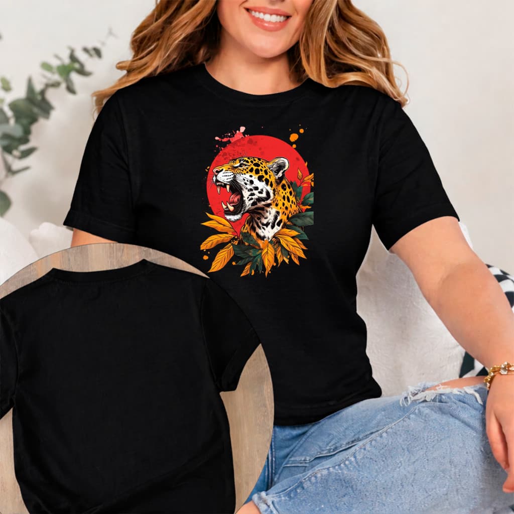 Camiseta Feminina Onça PINTADA Casual Moderna Alta Qualidade Envio Imediato