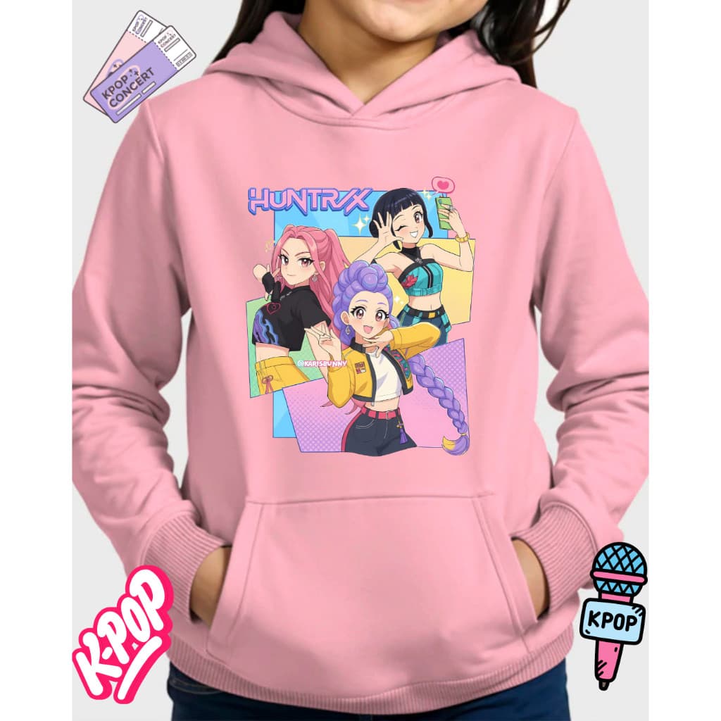 Moletom Blusa de Frio Guerreiras K-POP Desenho Feminino Masculino Infantil e Adulto Estampa DTF Conforto Inverno