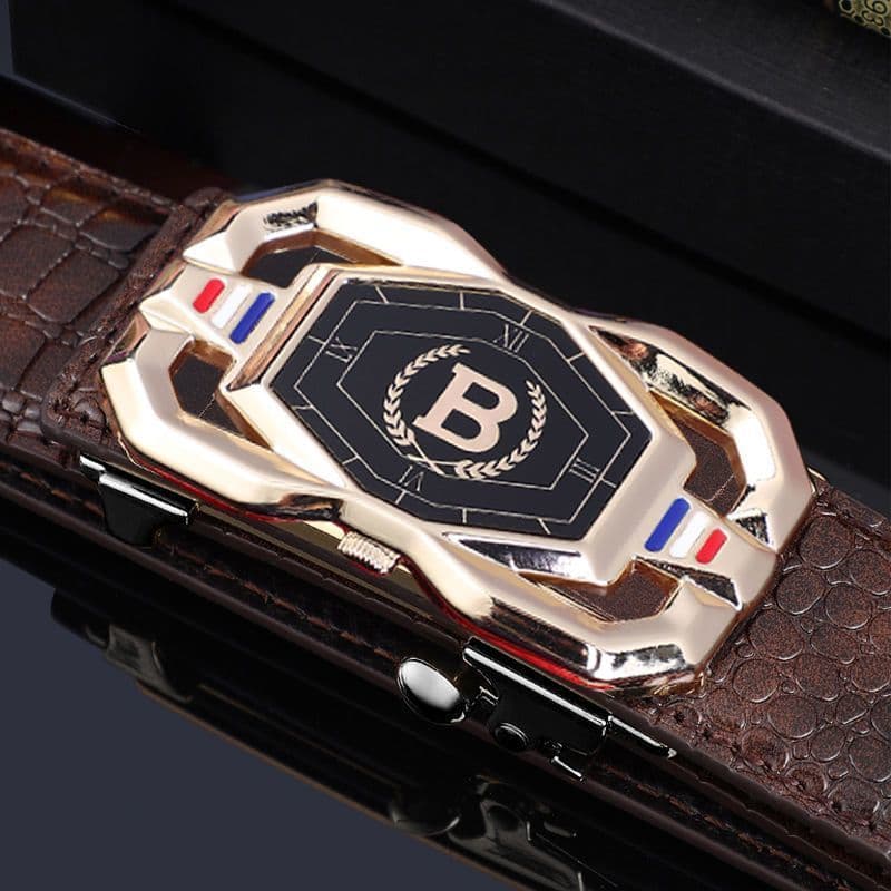 Cinto elegante fivela automática novo estilo cinto masculino padrão de crocodilo moda único High-End cinto masculino de