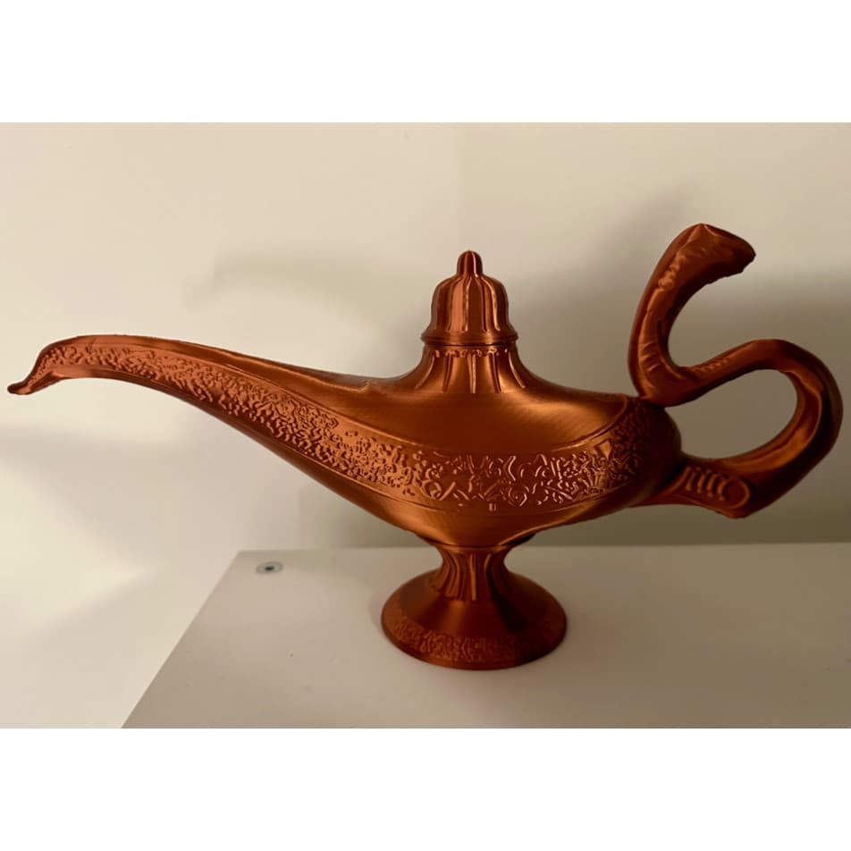 Lâmpada do Aladim 15cm Decorativa em Impressão 3D – Preto | Dourado | Roxo | Branco | Cobre