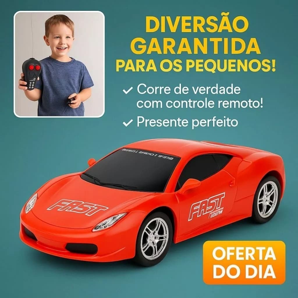 Carrinho Speed Racing Controle Remoto 2 Funções Sortido Menino Diversão Achadinhos