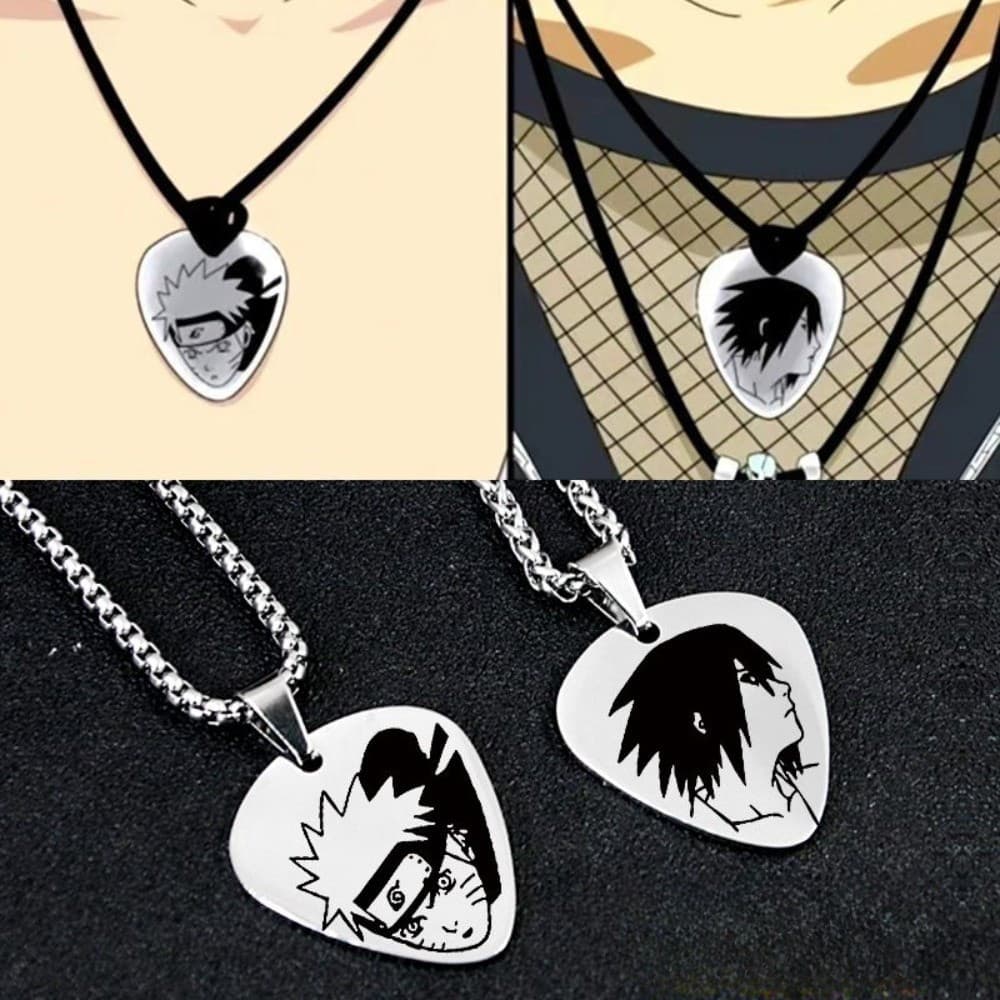 Anime Naruto Colar Akatsuki Uchiha Itachi Sasuke Kakashi Guitarra Picareta Pingente Homem Mulher Halloween Moda Cosplay