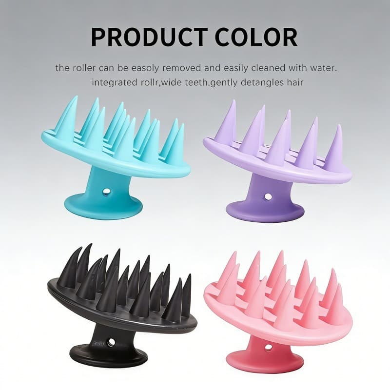 Escova Massageadora Capilar Silicone Banho Protege Unha Em Gel Lavar Cabelo Pente Massageador Couro Cabeludo