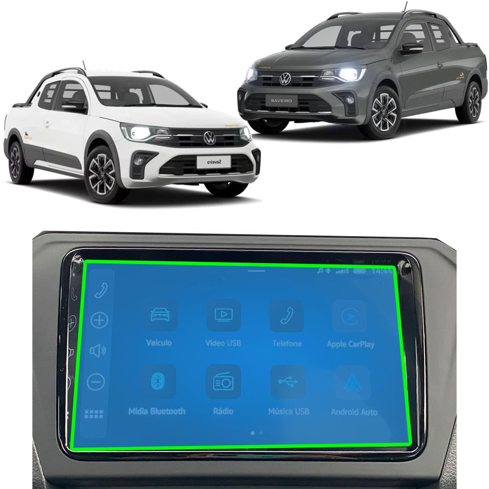 Kit Pelicula Protetora de Multimidia Para volkswagen SAVEIRO 2023 2024 2025 2026 + KIT INSTALAÇÃO
