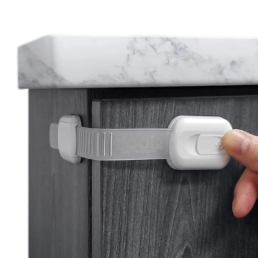 Kit Com 5 ou 10 Travas Trava Fecho Segurança Para Portas e Gavetas