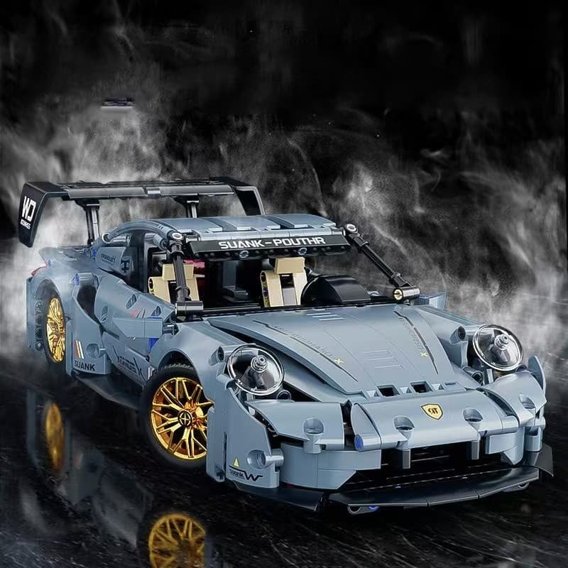 Modelo de blocos de montar de 975 peças do carro de corrida Porsche 911, compatível com Lego, presente Y8T5