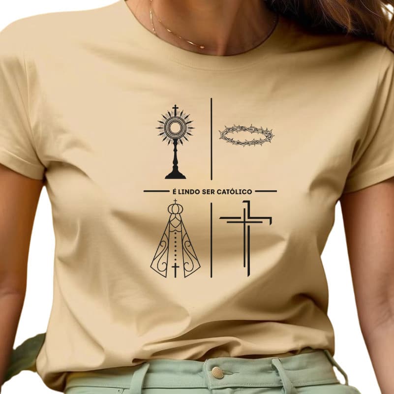 Camiseta Unissex É LINDO SER CATÓLICO blusa tshirt camisa moda católica