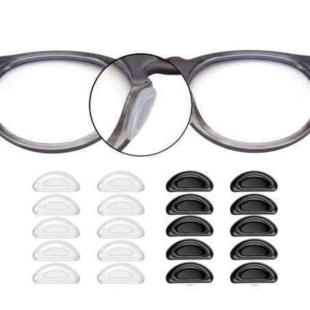 Almofada Nariz Óculos Silicone Adesiva Substituição Plaqueta Óculos De Grau E Sol Kit 10 Pares