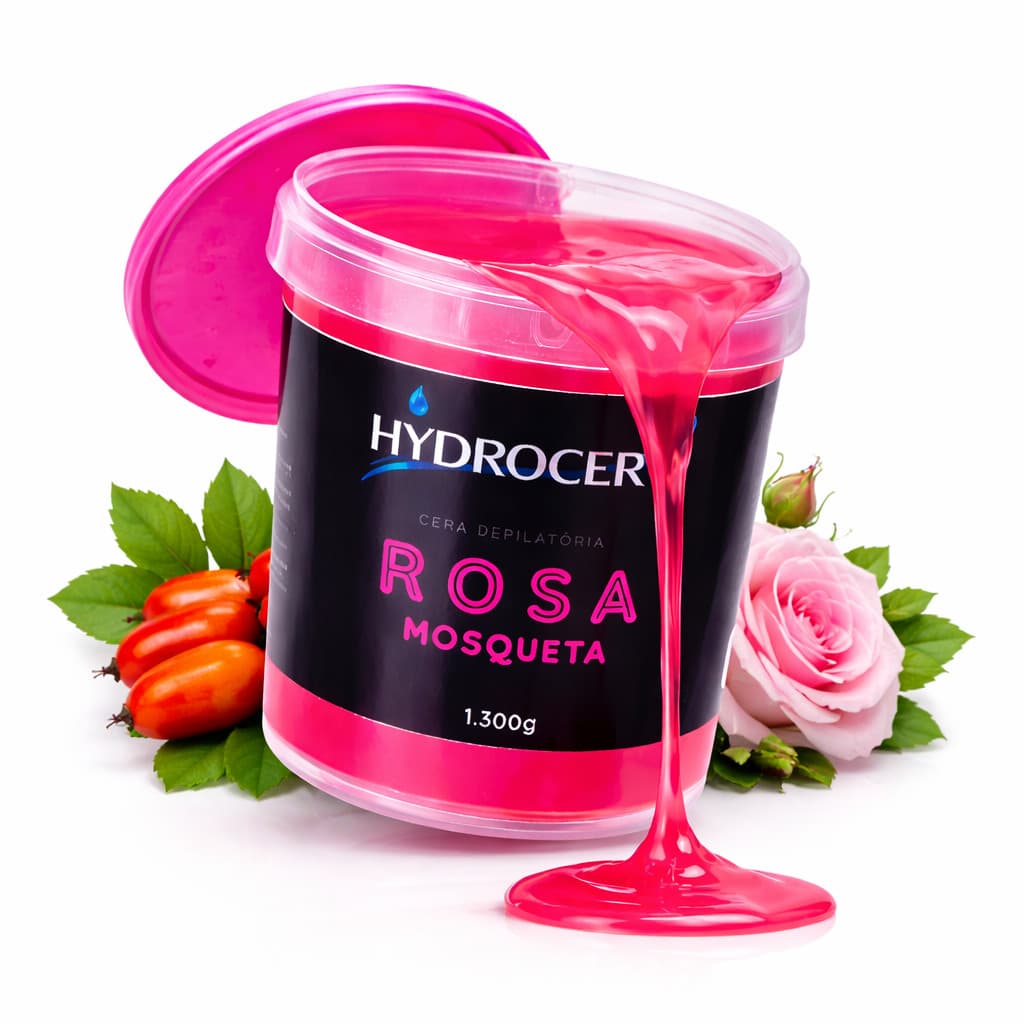 Cera Depilatória Rosa Mosqueta Hydrocera 1300g Alta Performance Pele Macia