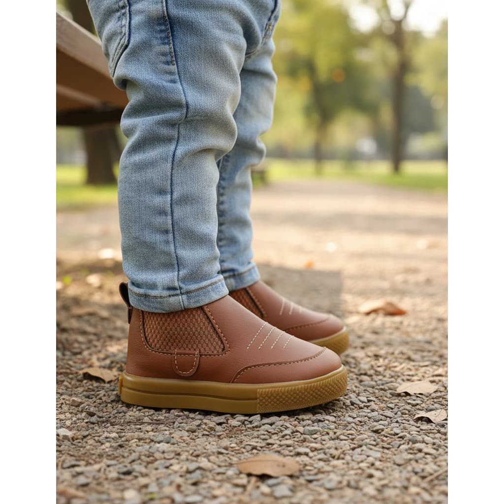 Botina Country Bebê Tênis Casual Calce Fácil Creche Pré Escola Menino Leve Envio Expresso Farmfun