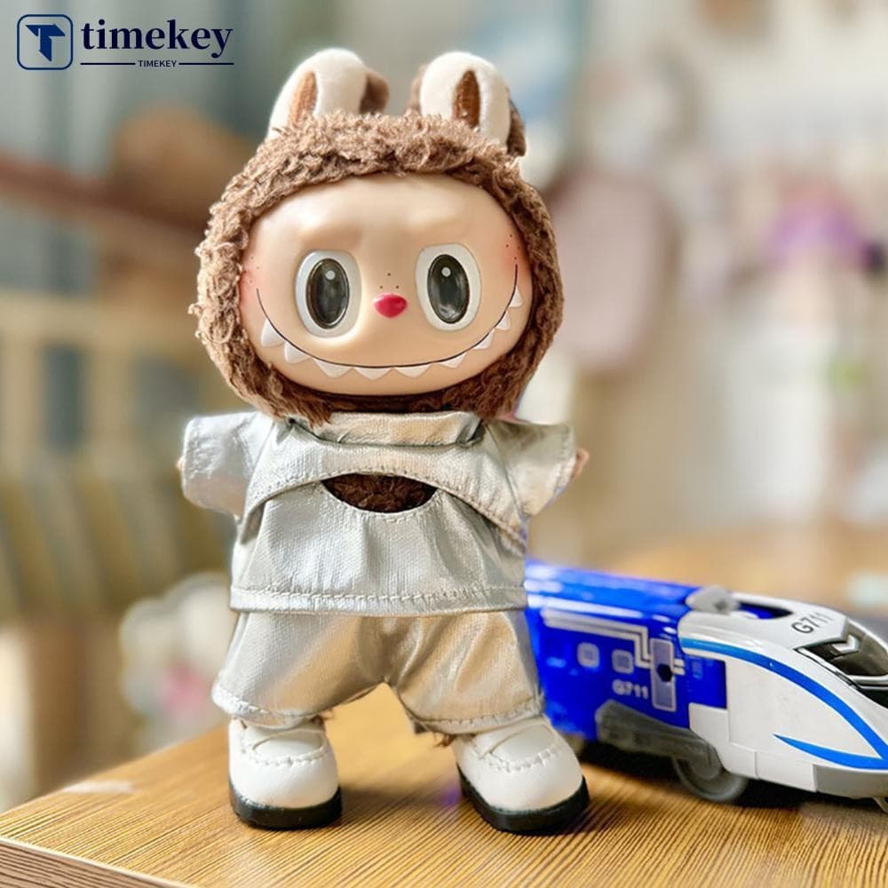 TIMEKEY [Somente Roupas] Para De Boneca Labubu De 17 Cm Da Moda Com Capuz Combinação De Cores Hoodies Acessórios Bonecas