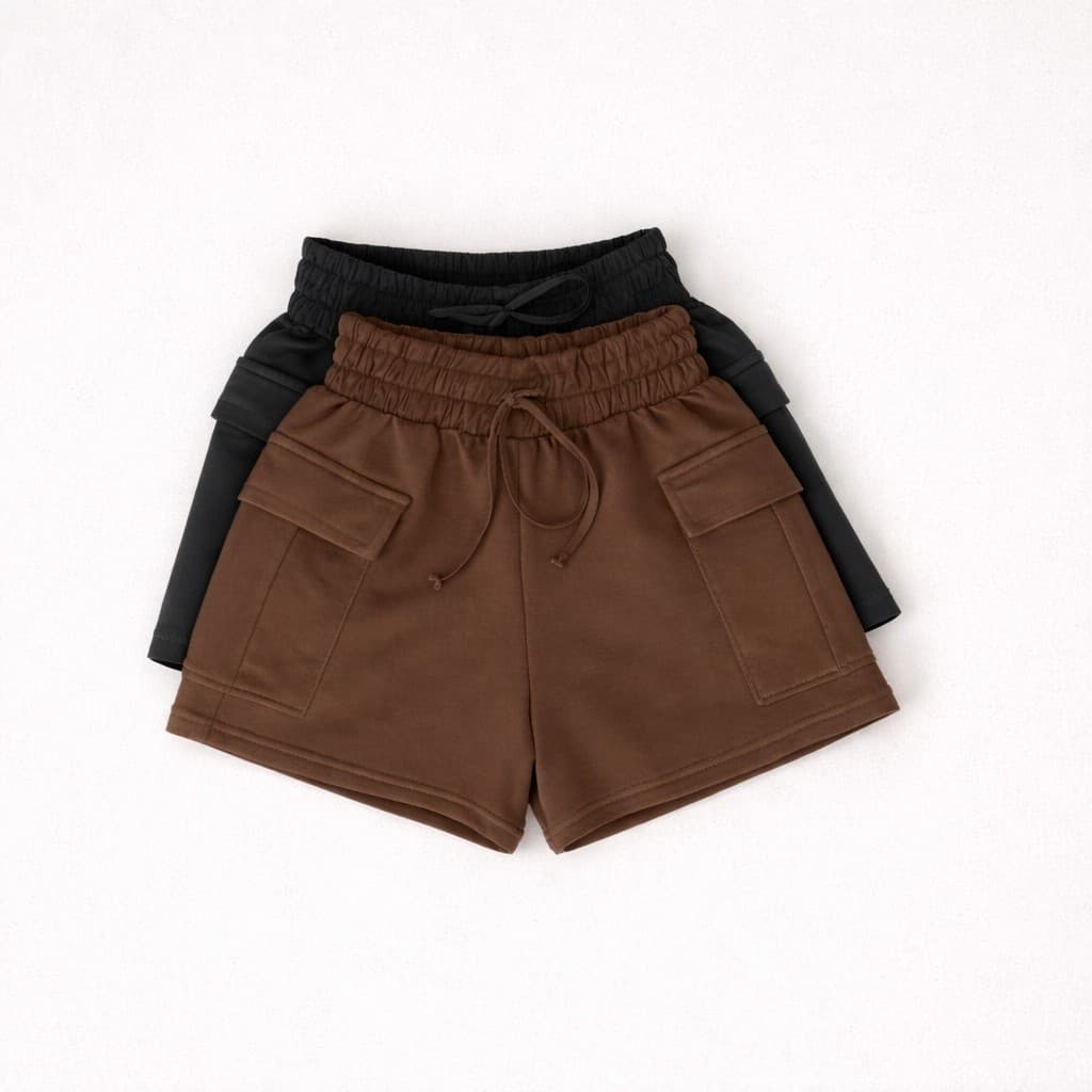 Kit 2 Shorts Cargo Feminino Alfaiataria Bolso Laterais  - ENVIO IMEDIATO !!!