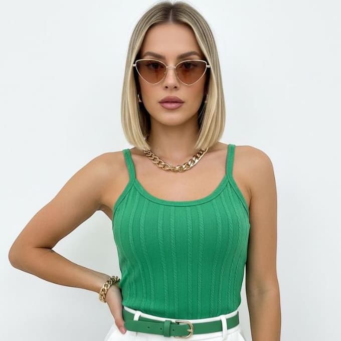 kit 3 Regatinha Feminina Com Alcinha Canelada Moderna Com Bojo Casual Elegante