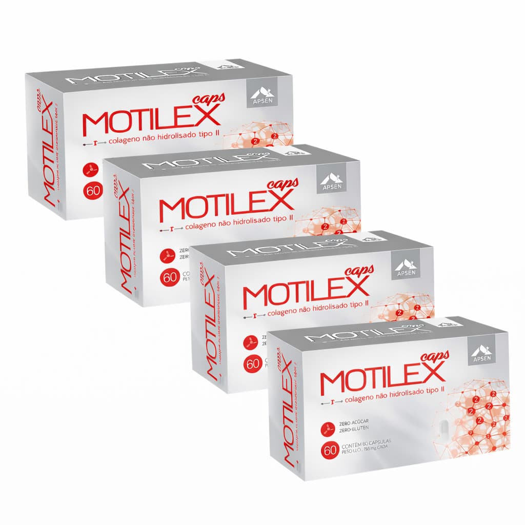 Kit Com 4 Motilex Caps Colágeno Tipo 2 Não Hidrolizado Com 60 Cápsulas