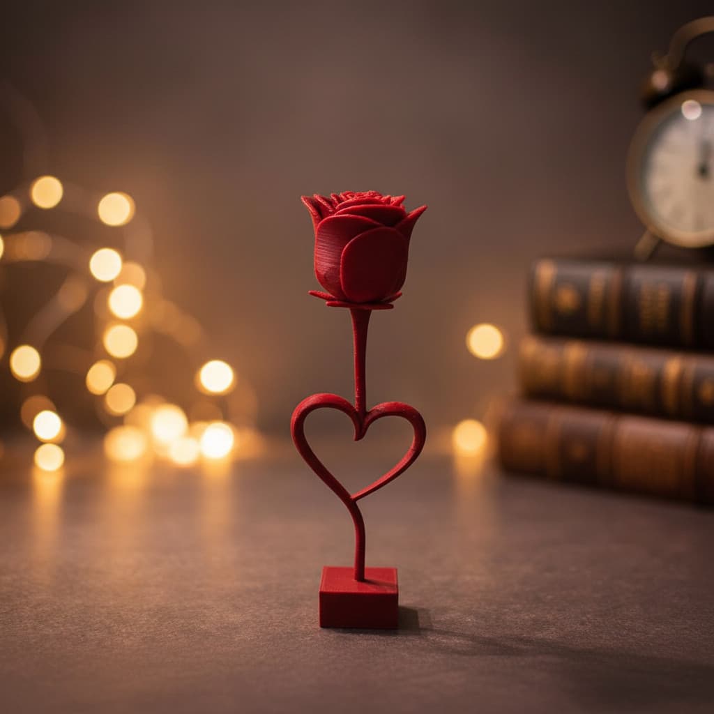 Rosa Dia Das Mães/namorados Presente Forma De Coração