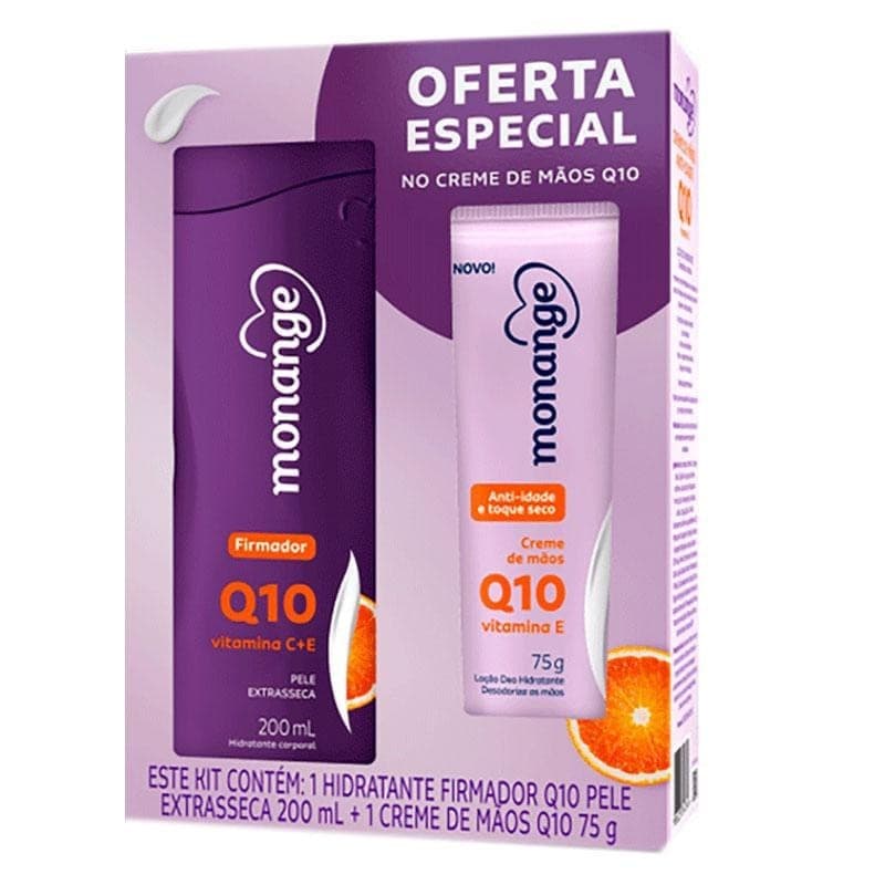 Monange Q10 Kit Hidratante Corpo 200ml + Mãos 75g