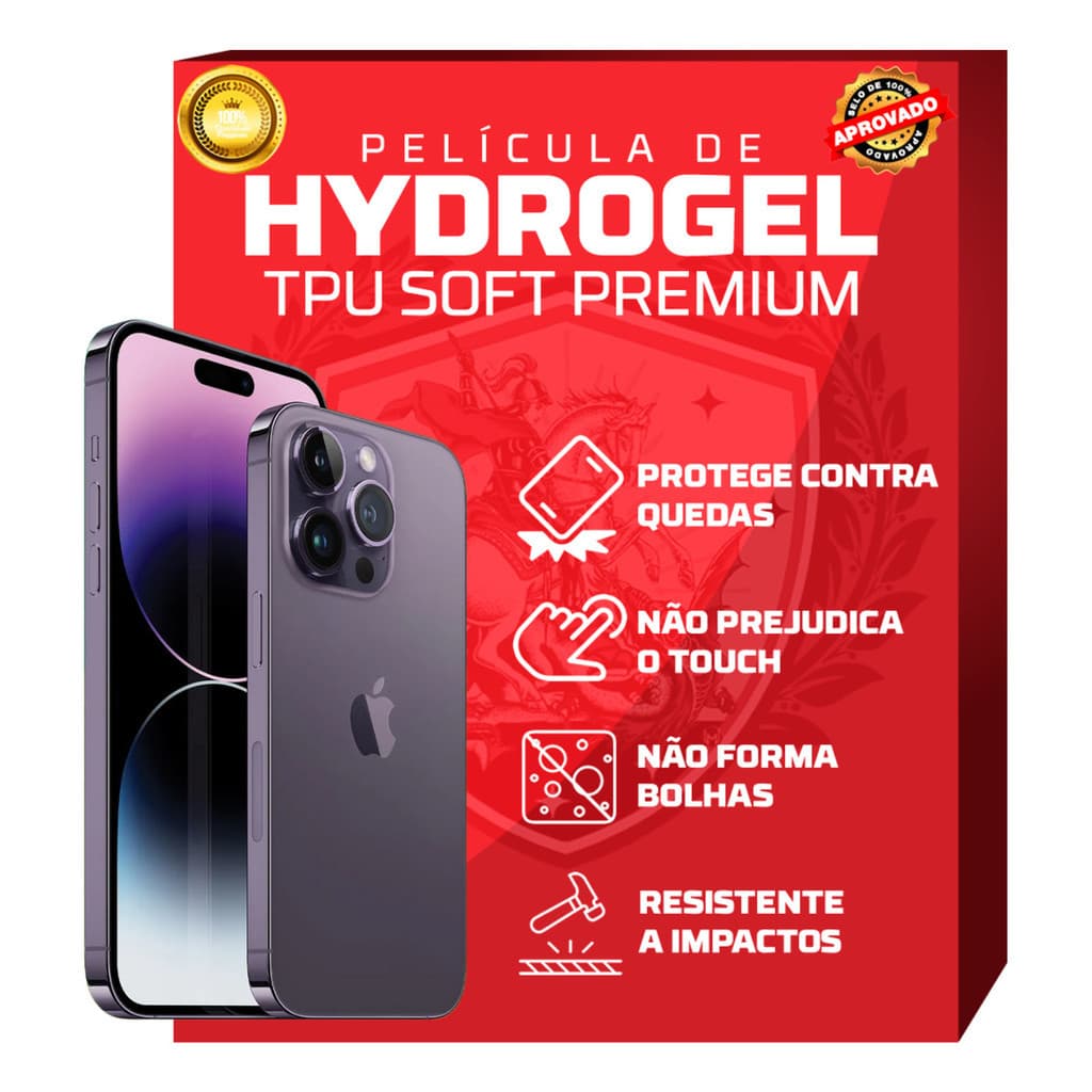 Kit 3x Película Hidrogel HD para iPhone 14 | 14 Plus | 14 Pro | 14 Pro Max