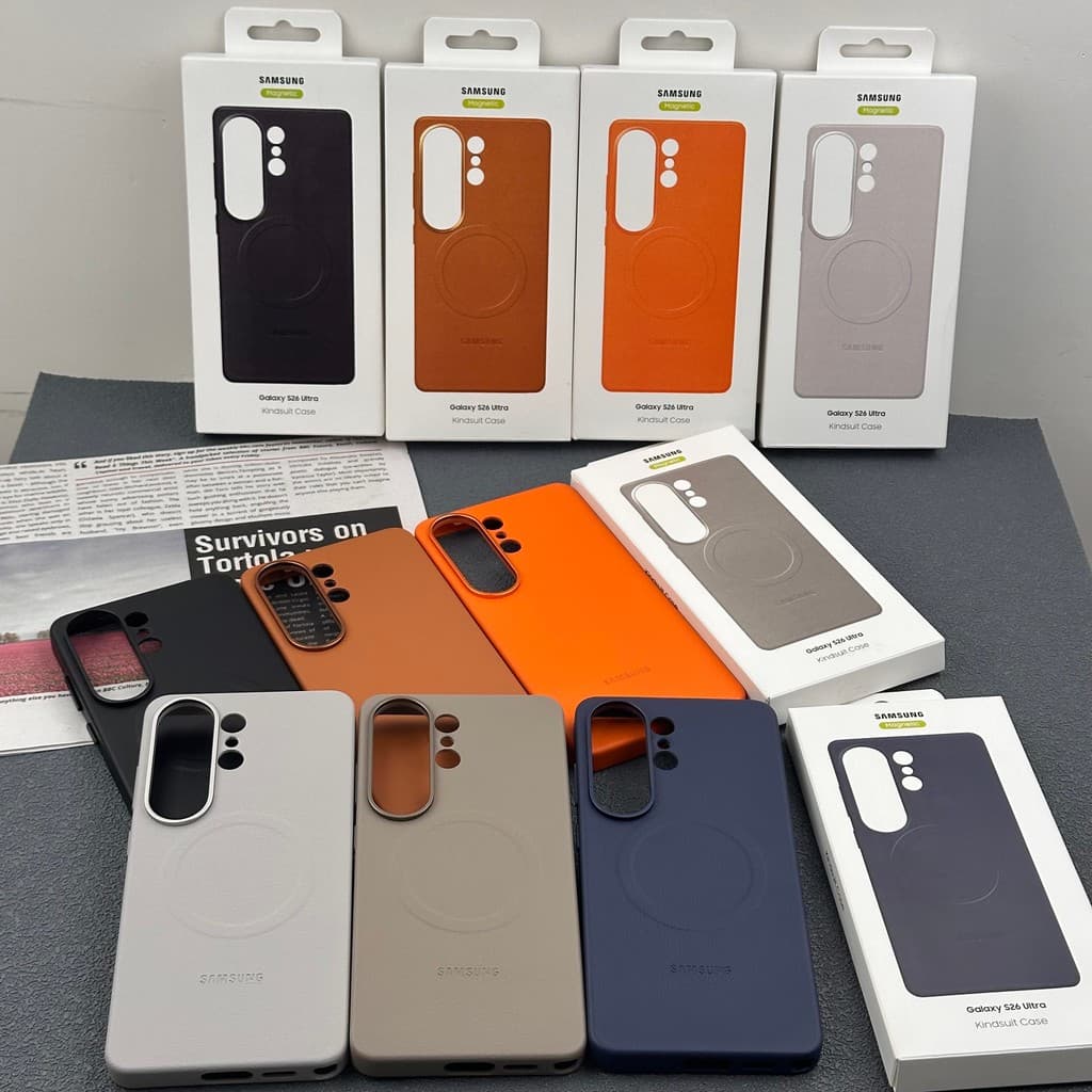 Capa De Carregamento Magnética Sem Fio De Couro De Luxo Para Samsung Galaxy S26 S26Ultra S26Plus Traseira Completa À Pro