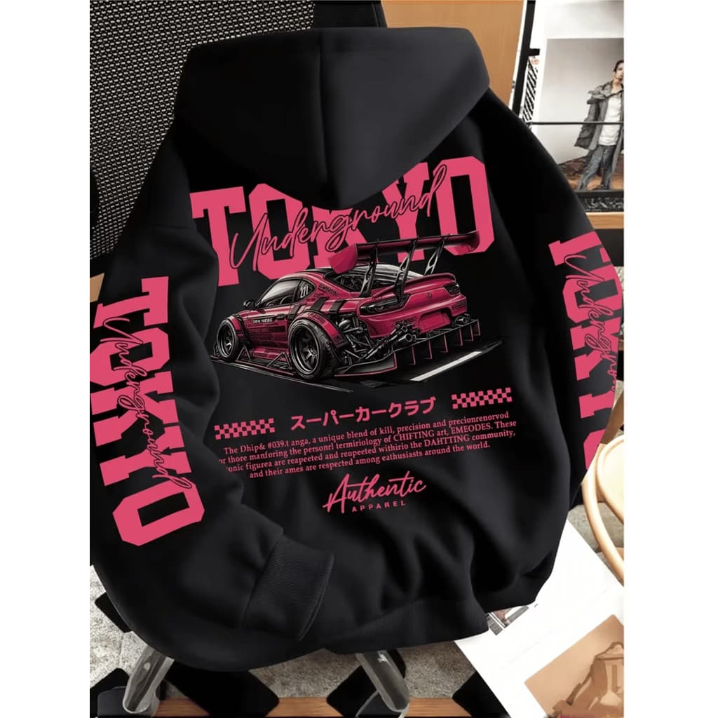 Blusa Moletom Canguru Tokyo Undergroud Rosa 100% Algodão Flanelado